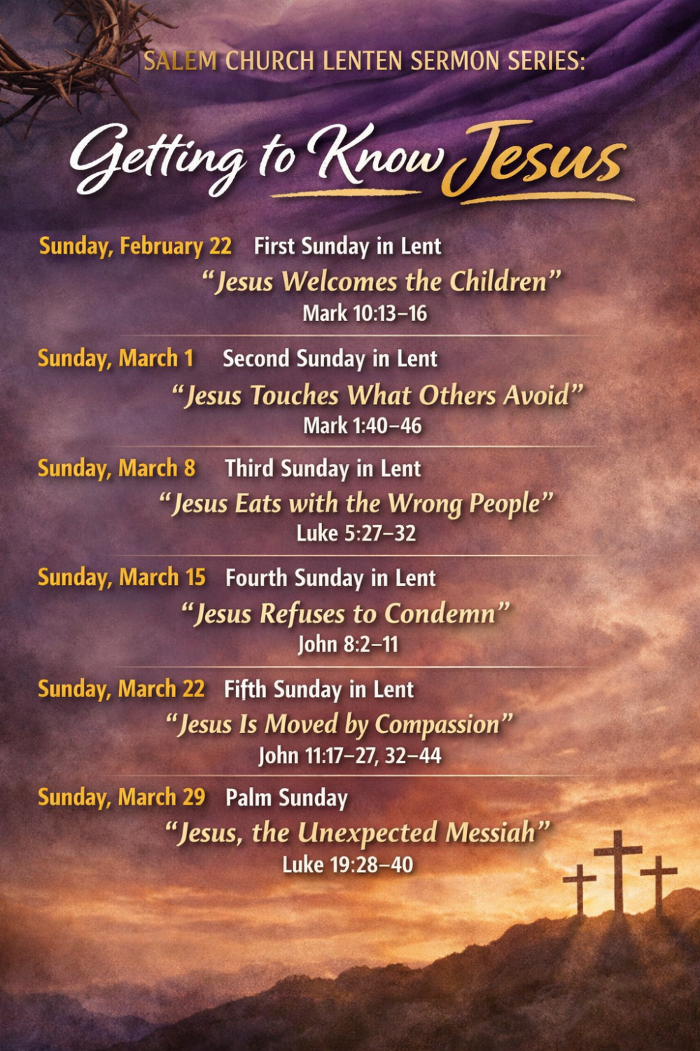 Lenten Sermon Series Lenten Sermon Series