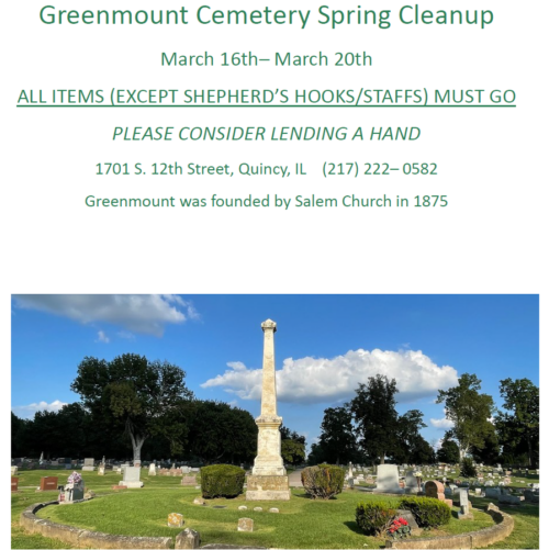 Greenmount Cemetery Spring Cleanup 3-16-2026 Greenmount Cemetery Spring Cleanup 3-16-2026