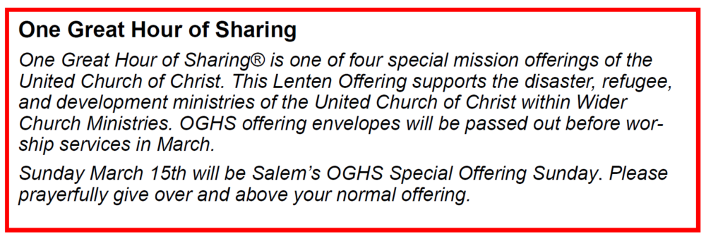One Great Hour of Sharing 3-15-2026 One Great Hour of Sharing 3-15-2026